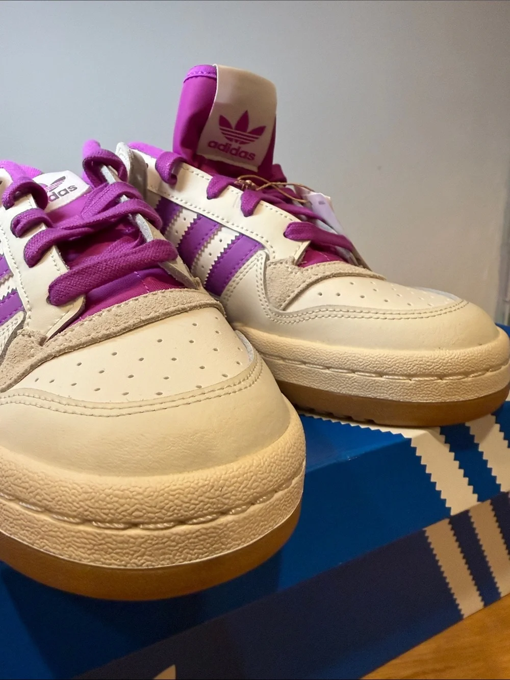 Adidas Originals Forum Low CL W Sneakers Cloud White Purple JR0474 NWT
